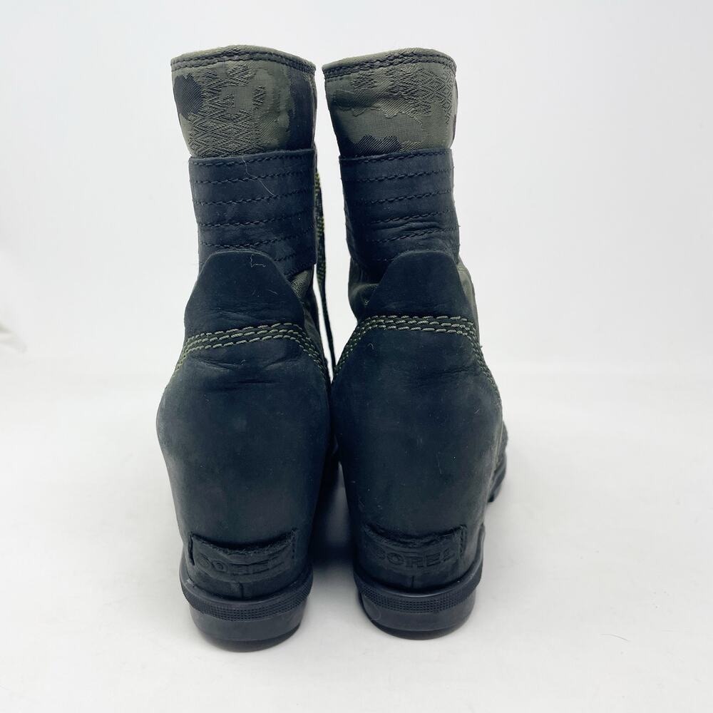 Sorel Lexie Wedge Camouflage Camo Green Hiker Waterproof Leather Boots womens 9 - Picture 10 of 16